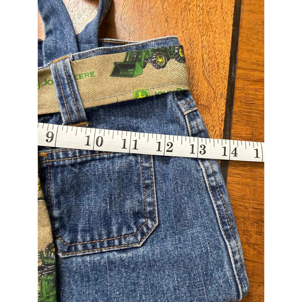 Handmade Upcycled Denim Tote Bag John Deere Tractor Ribbon Belt Blue Jeans Purse - Picture 5 of 8